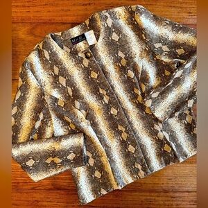Vintage MHM Melissa Harper Reptile Print Blazer Jacket / 14
